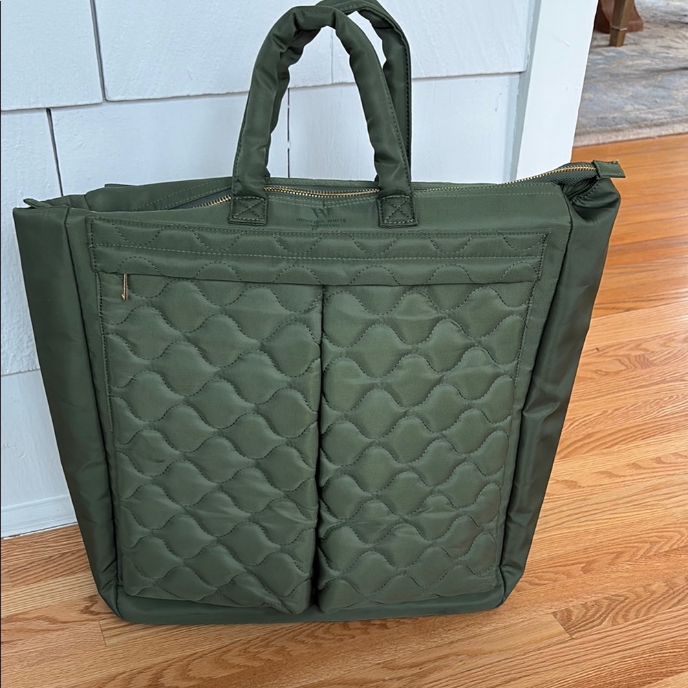 Green Quilted Tote Bag